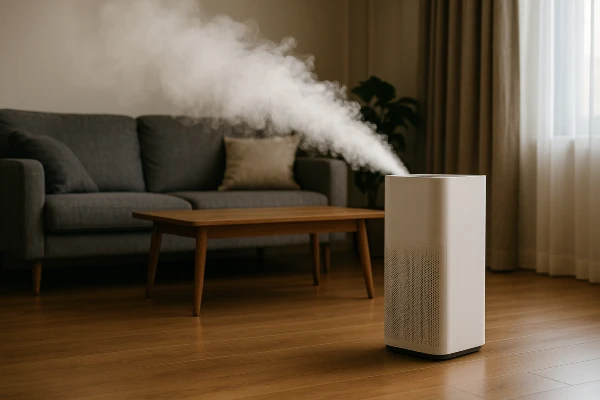 a fog meter device in the living room of a house from Houston Air Conditioning Repair in Houston, TX - Air Conditioning repair near me