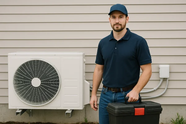 a male technician looking straight at the camera from Houston Air Conditioning Repair - Houston, TX a male technician looking straight at the camera from Houston Air Conditioning Repair - Houston, TX